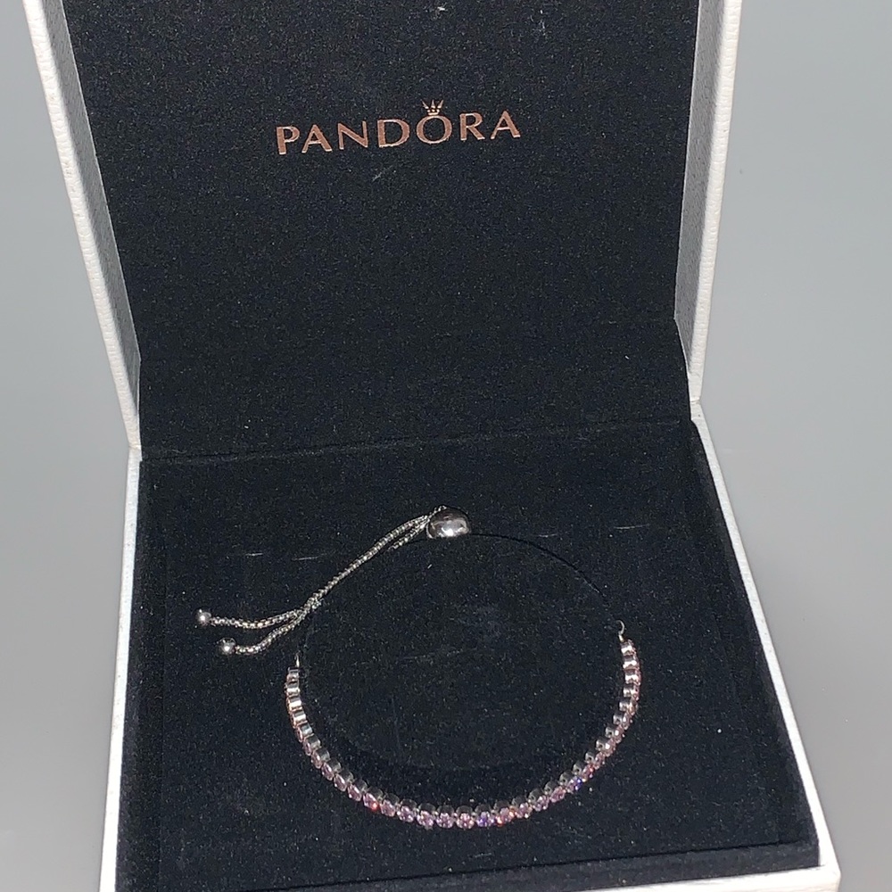 Pandora Pink Diamonds Silver Tennis Bracelet 925